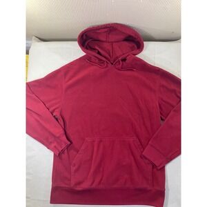 AthleTech Red Fleece Hoodie Pullover Long Sleeve Pocket Hooded Sweatshirt Mens M